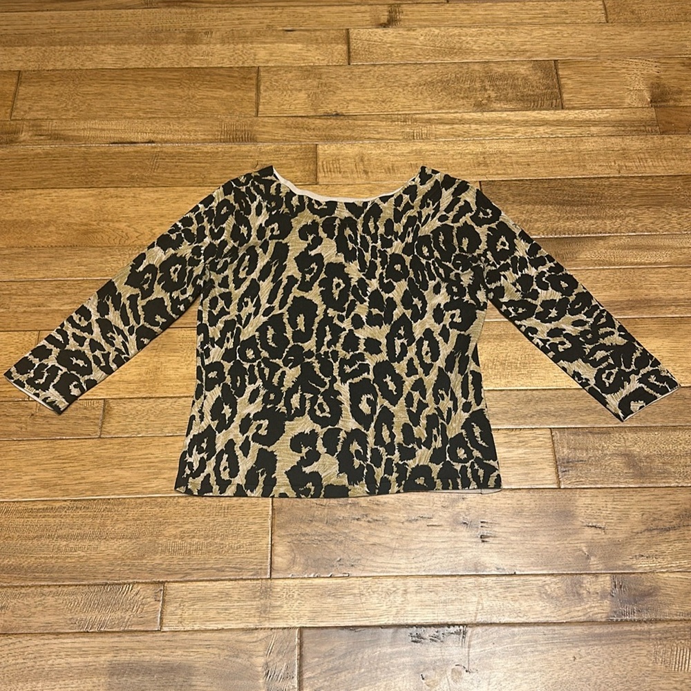 Grace Elements Women’s Small Top Animal Print Black Gold Cheetah‎